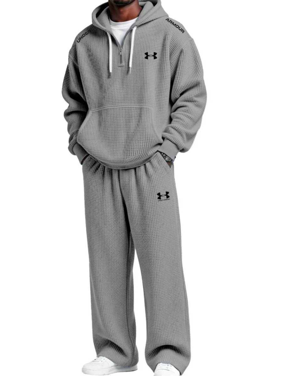 Waffle-Knit Performance Hoodie Jogger Set - Clearance Sale