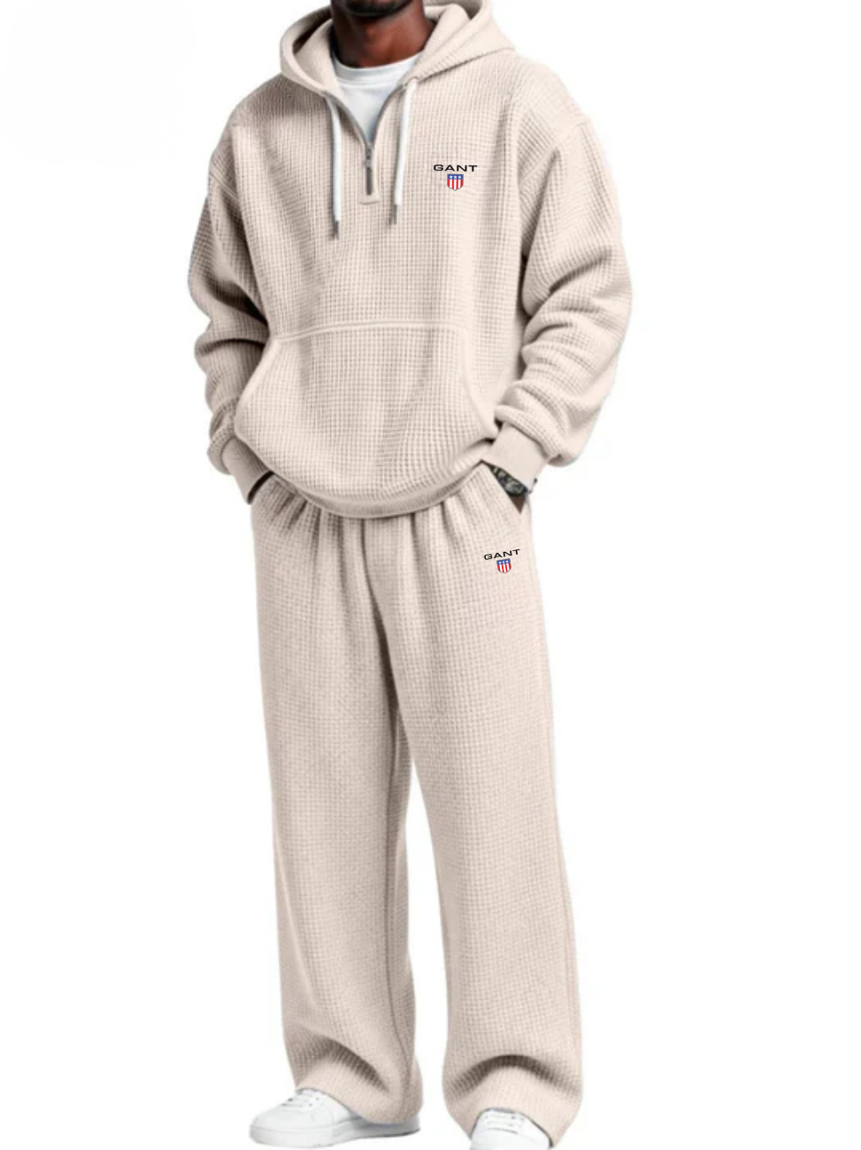 Waffle-Knit Performance Hoodie Jogger Set - Clearance Sale