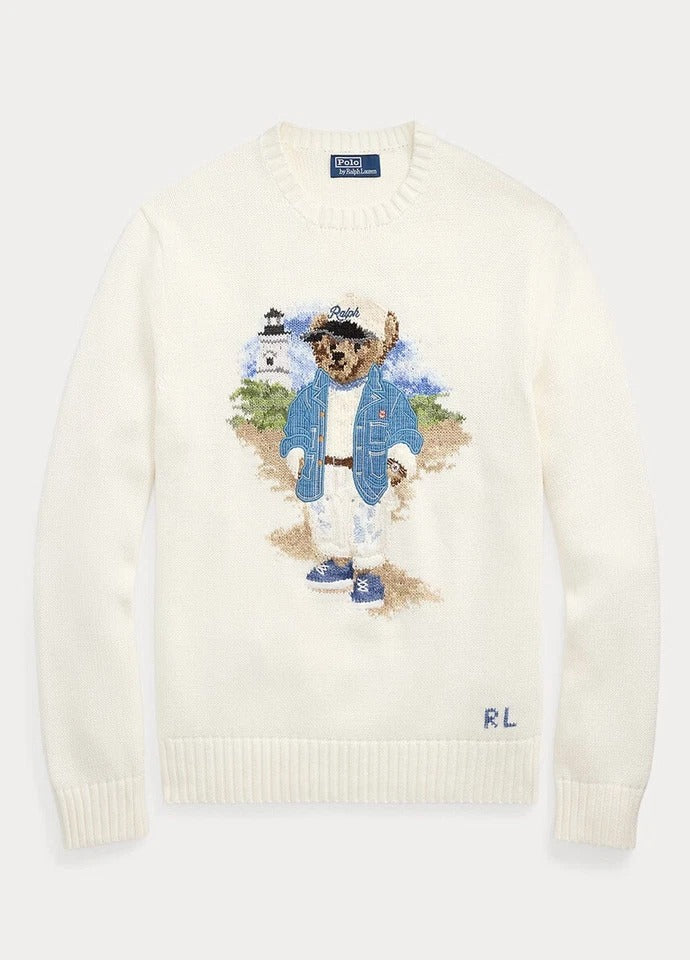 L.R Sweater | Blue Polo Bear